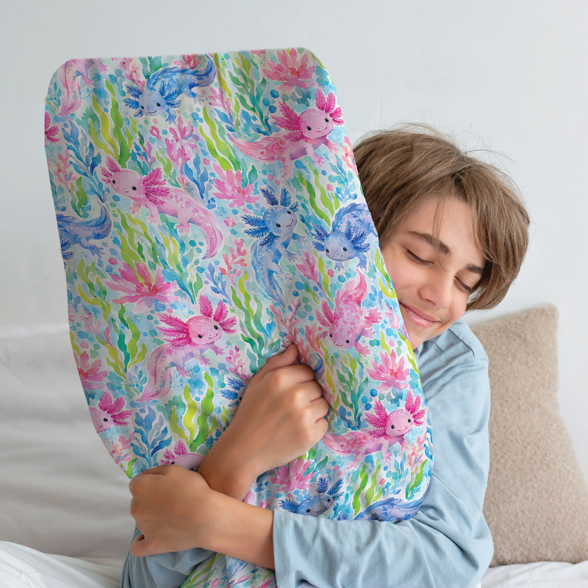 Sensory Body Pillow Cover - Axolotl Friends