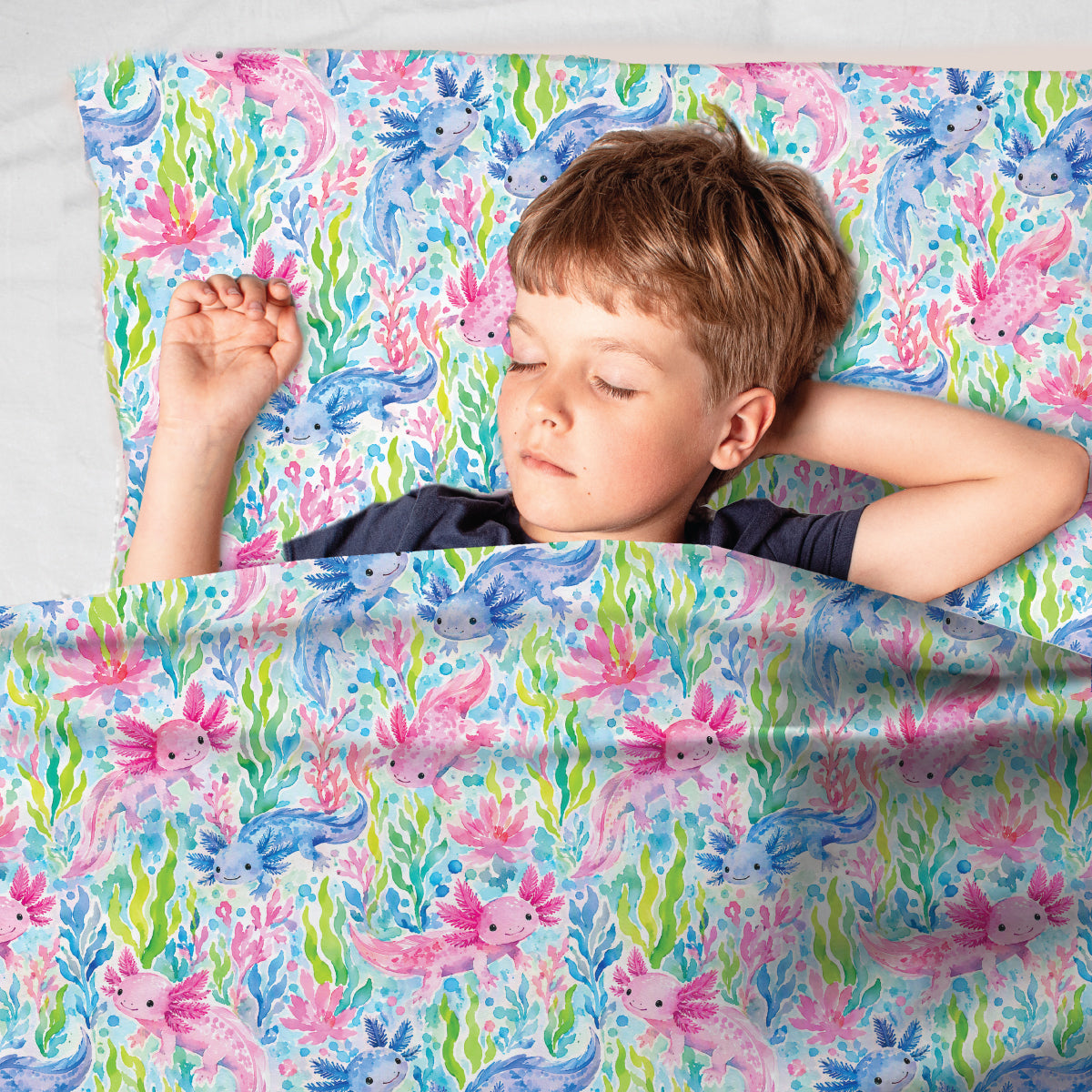 Sensory Compression Bed Sheet - Axolotl Friends