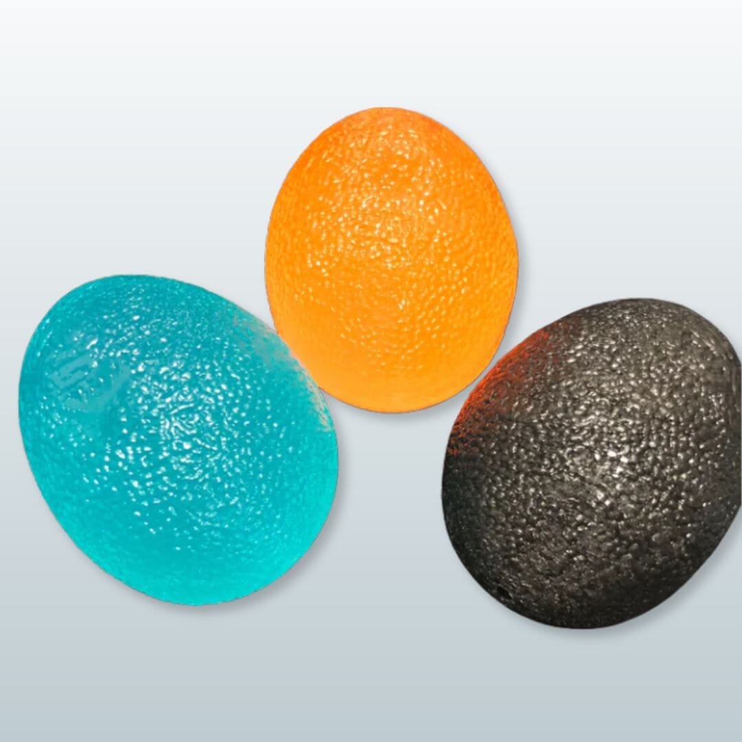 Different Strength Hand Exerciser Stress Eggs | 3 Pack | Kaiko Fidget Toys JETTPROOF Calming Sensory Clothing Inspired by Jett Teal Orange Black 