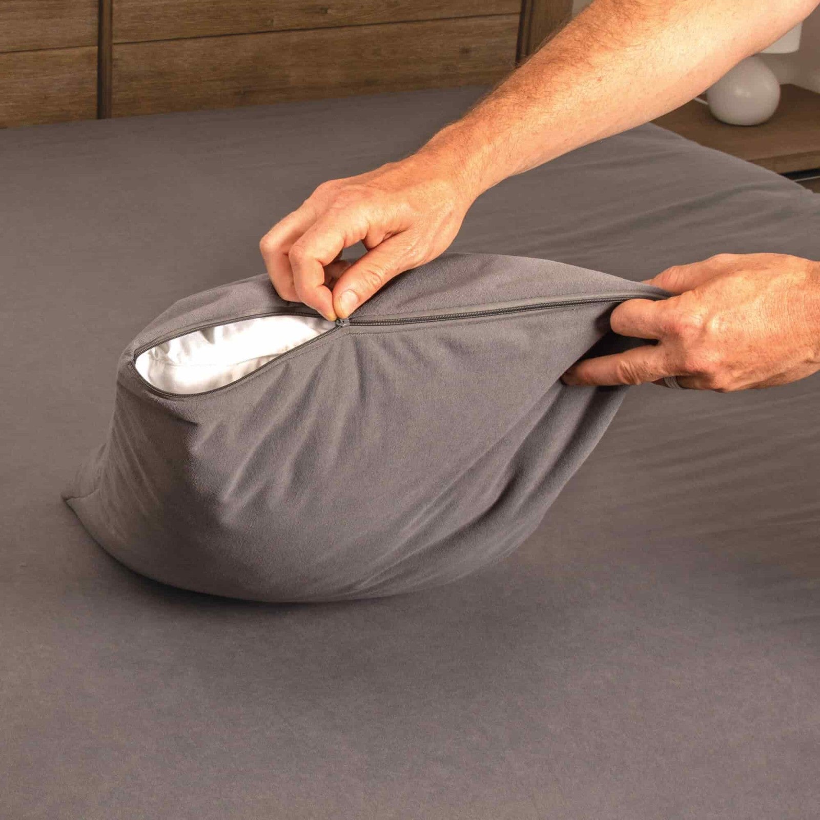 Conni Premium Micro-Plush Waterproof Pillow Protector | Charcoal