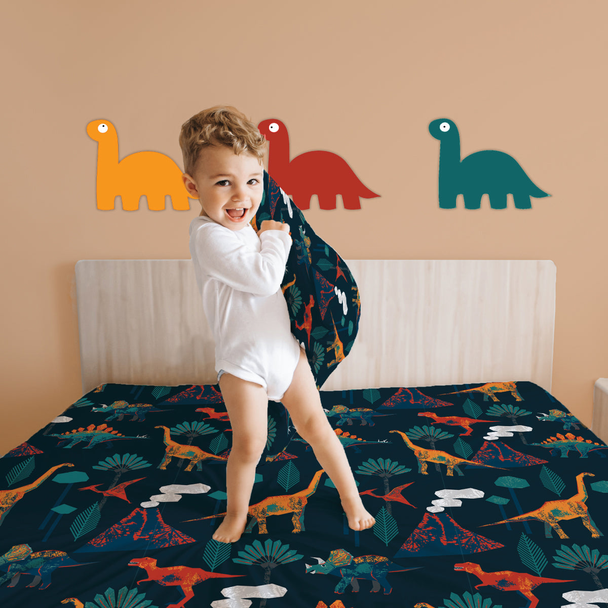 - Prehistoric Sensory Fitted Bed Sheet - Sensory Fitted Bed Sheet - CalmCare